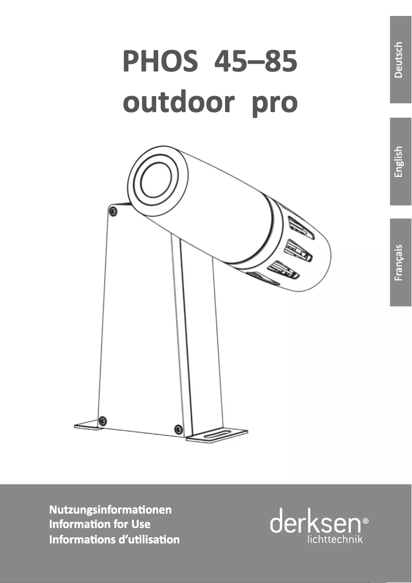 Page 1 of the manual User Manual Derksen PHOS 85 outdoor pro