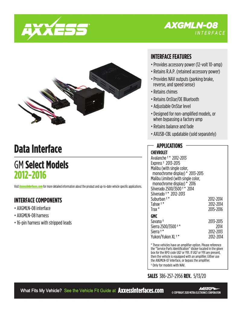 First page image of the manual for AXGMLN-08