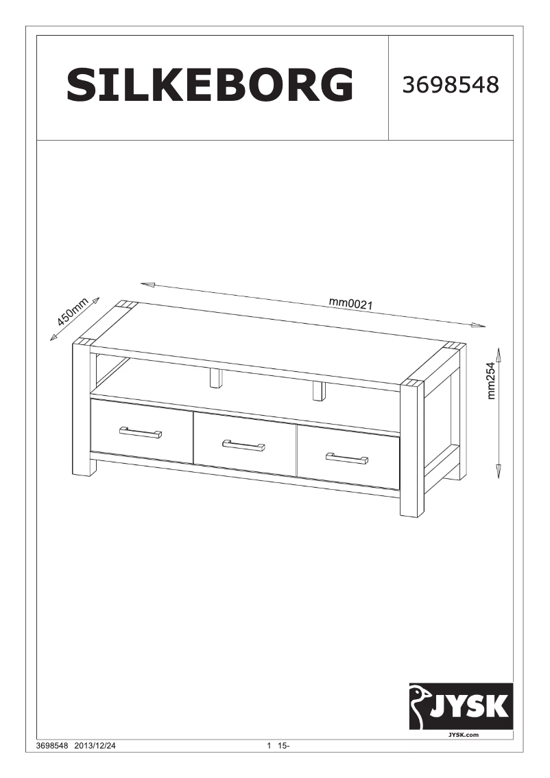 Page 1 of the manual User Manual JYSK Silkeborg (120x46x45)