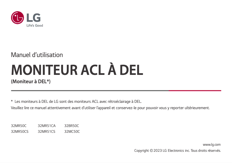 Page 1 of the manual User Manual LG 32MR51CS