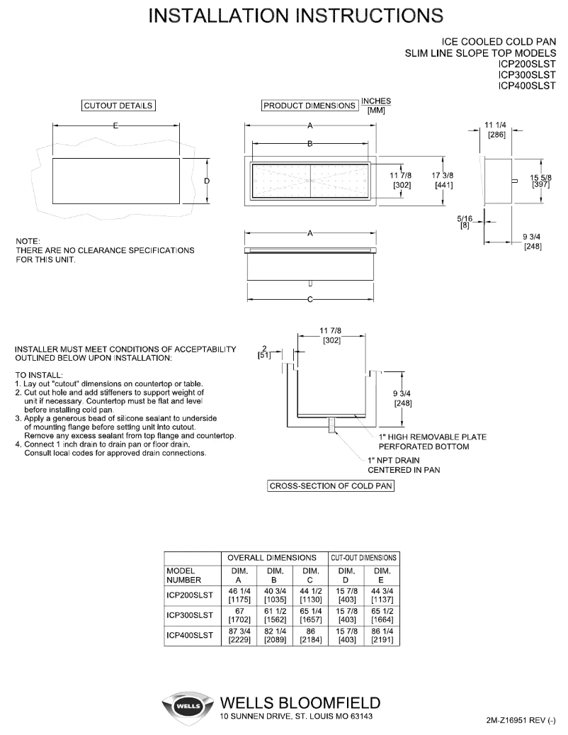 Page 1 of the manual User Manual Wells ICP300SLST