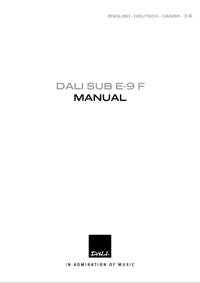 First page image of the manual for Sub E-9F