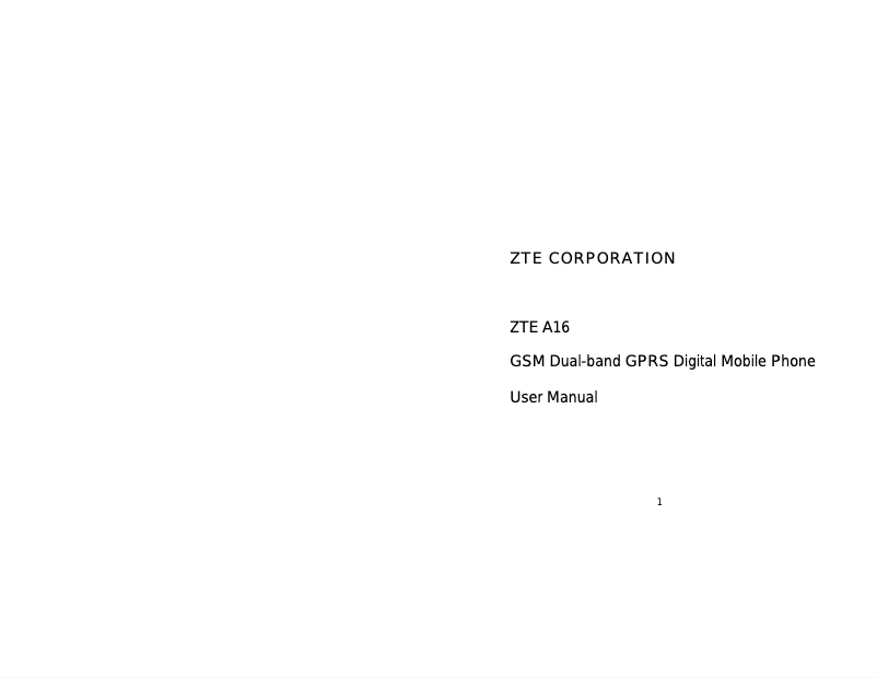 First page image of the manual for A16