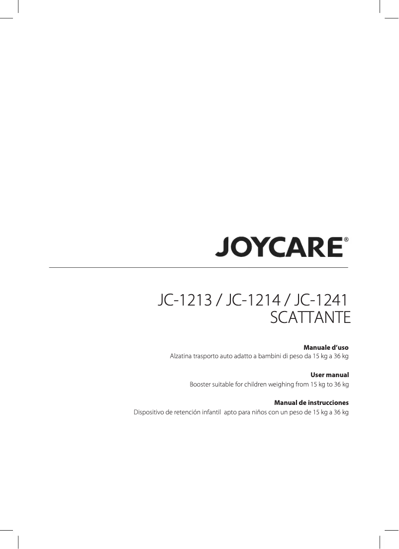 First page image of the manual for Scattante JC-1214