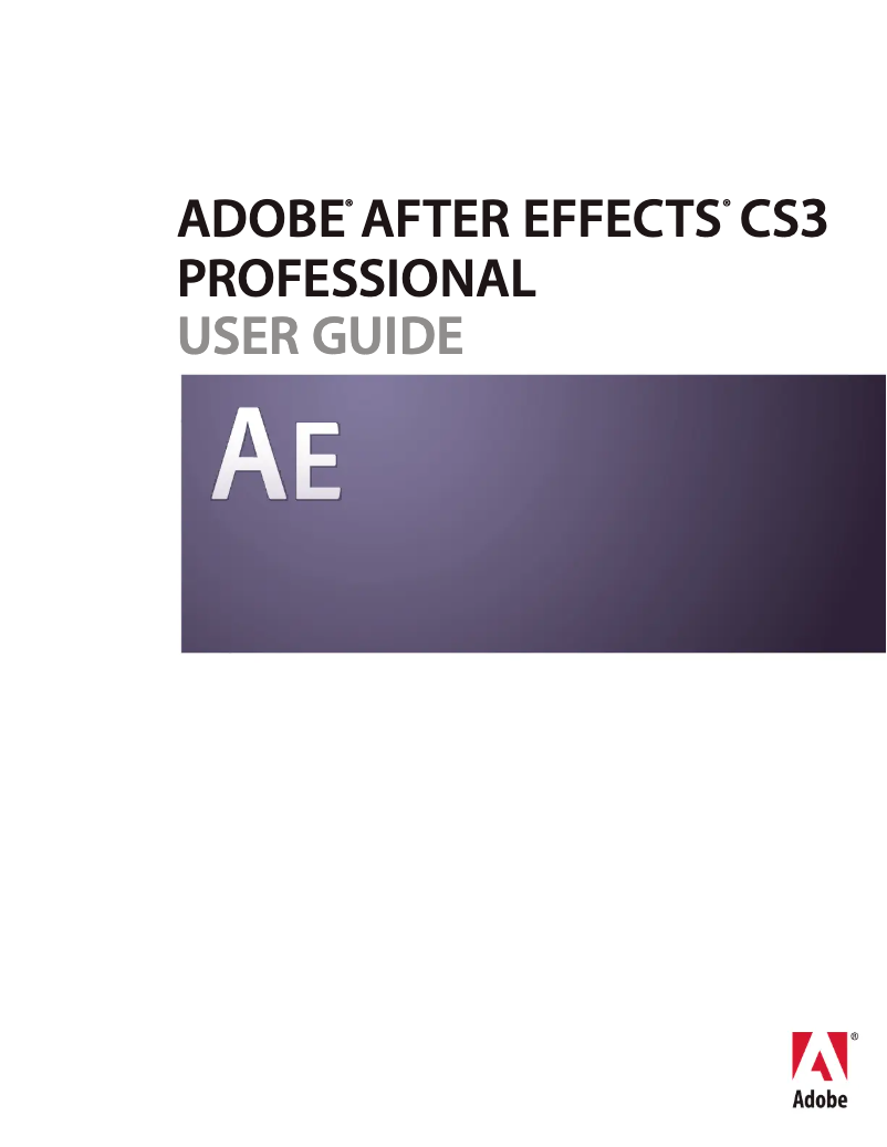 Page 1 of the manual User Manual Adobe After Effects CS3