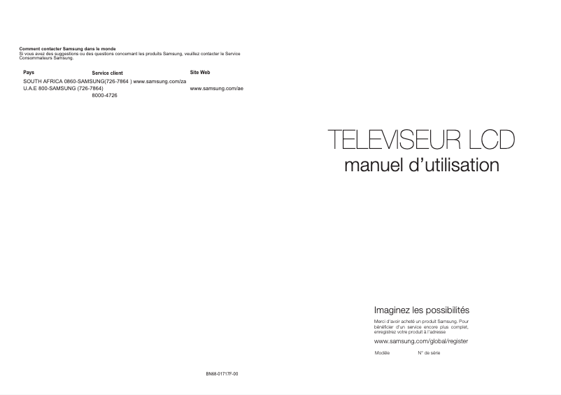 Page 1 of the manual User Manual Samsung LA52A750R1R