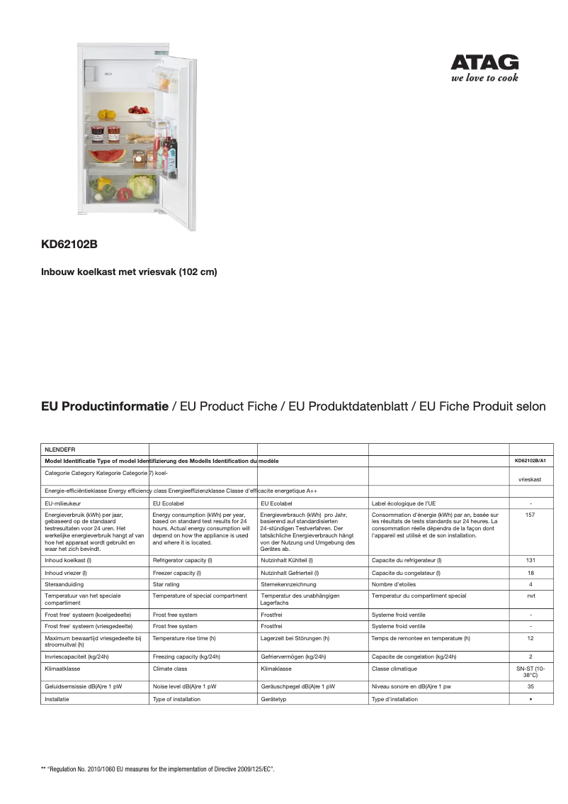 First page image of the manual for KD62102B