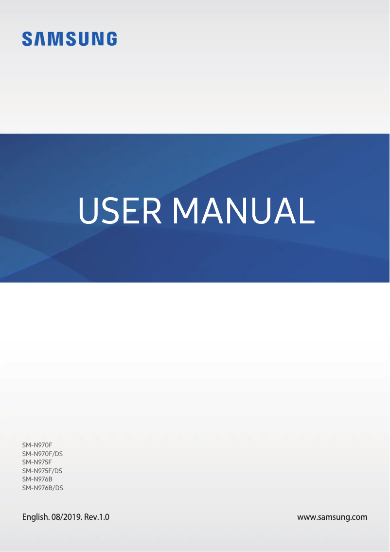 Page 1 of the manual User Manual Samsung Galaxy Note10+