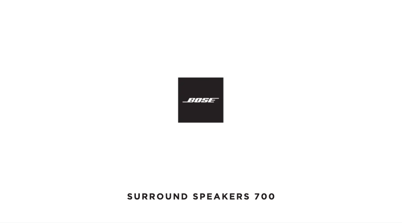 Page 1 of the manual Installation Guide Bose Surround Speakers 700