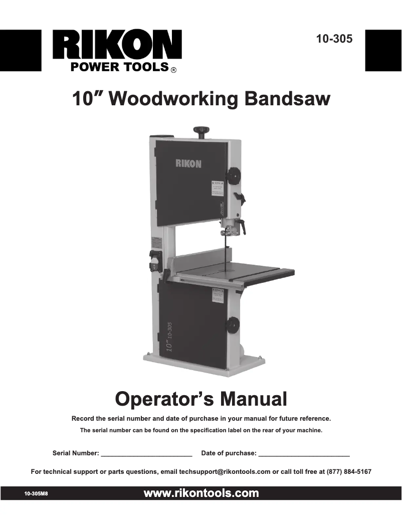 First page image of the manual for 10-305