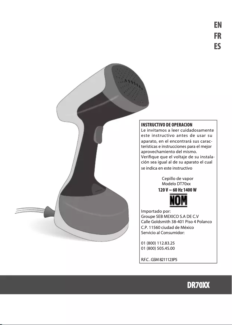 Page 1 of the manual User Manual Rowenta X-Cel Steam Compact DR7071