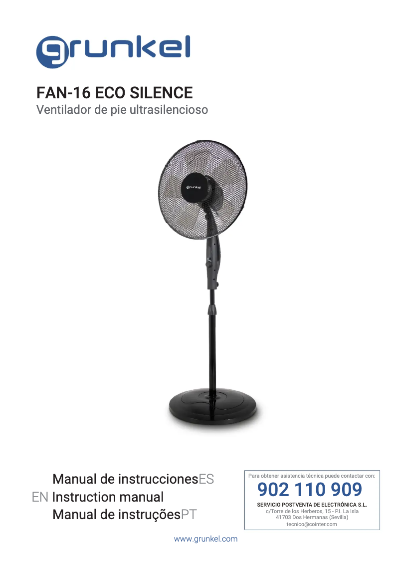 First page image of the manual for FAN-16 ECO SILENCE