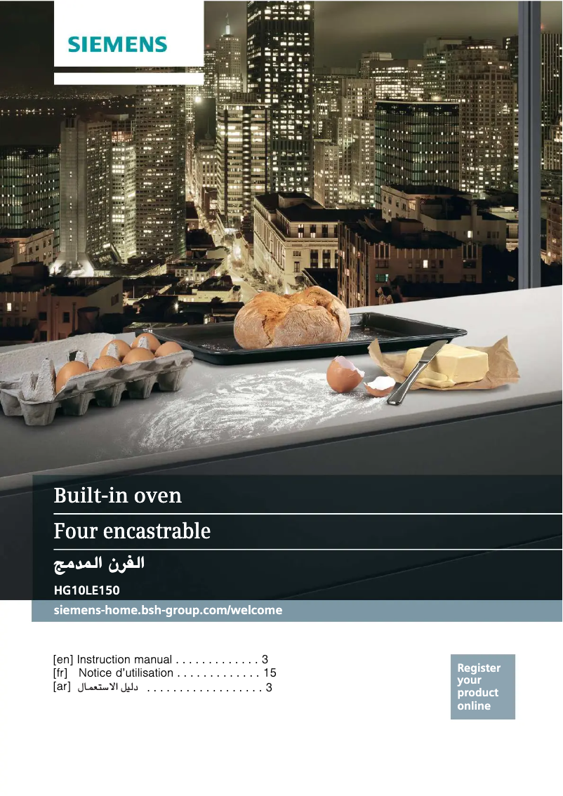 First page image of the manual for HG10LE150