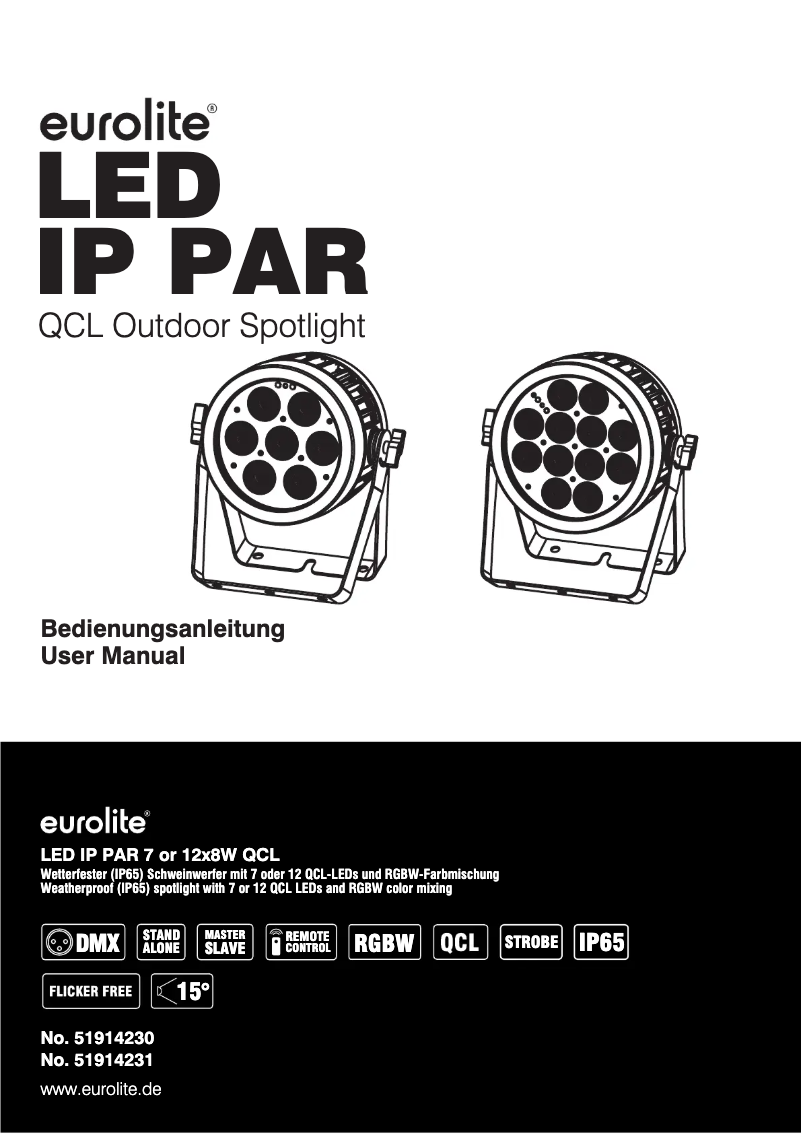 First page image of the manual for LED IP PAR