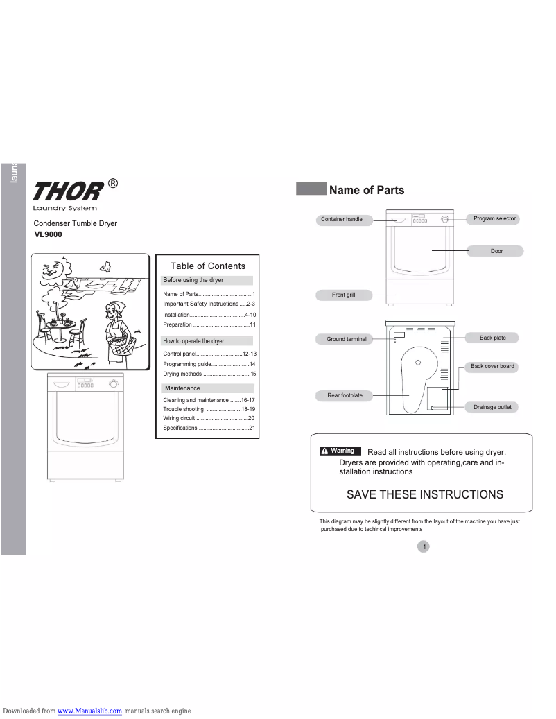 Page 1 of the manual User Manual Thor VL9000