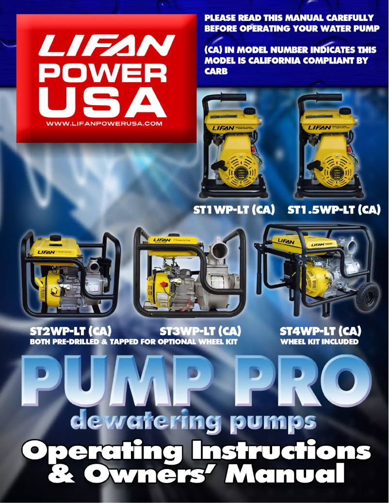 Page 1 of the manual User Manual Lifan ST4WP-LT