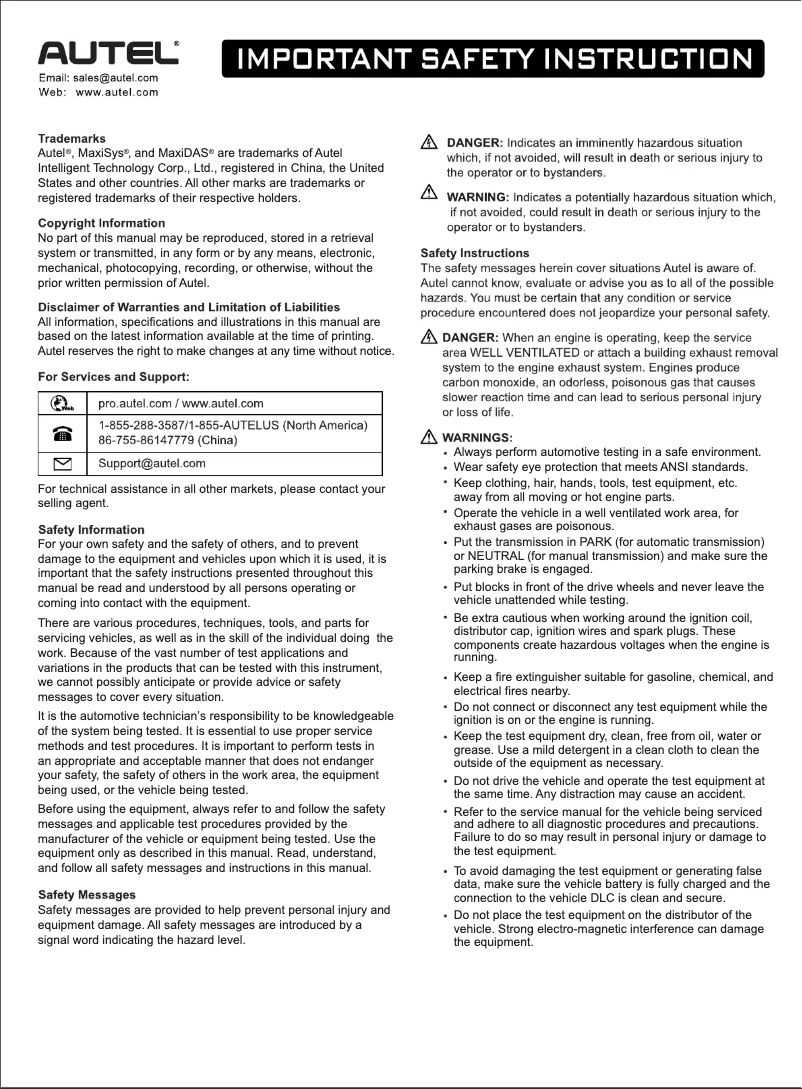 First page image of the manual for MaxiSys MS919
