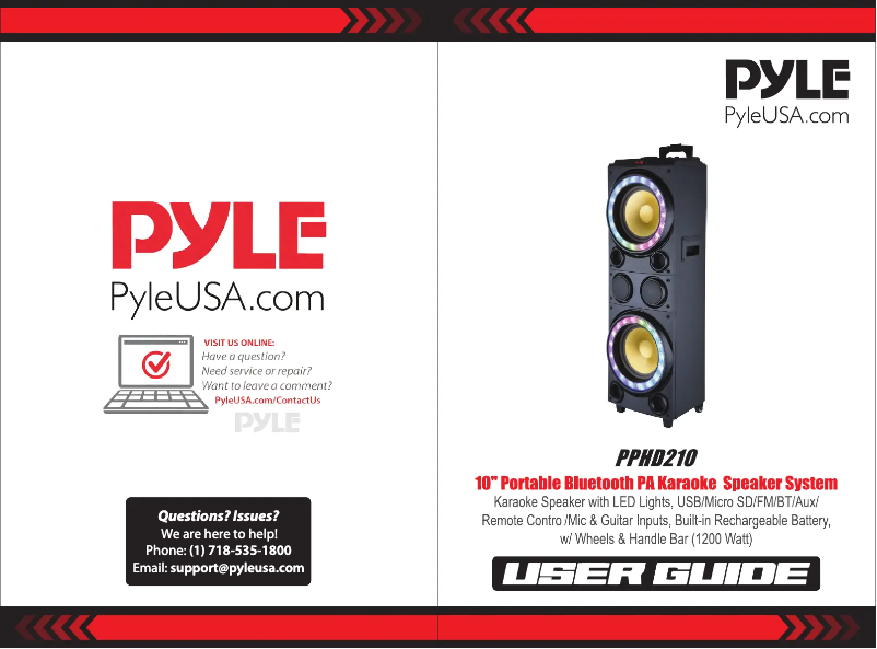 First page image of the manual for PPHD210