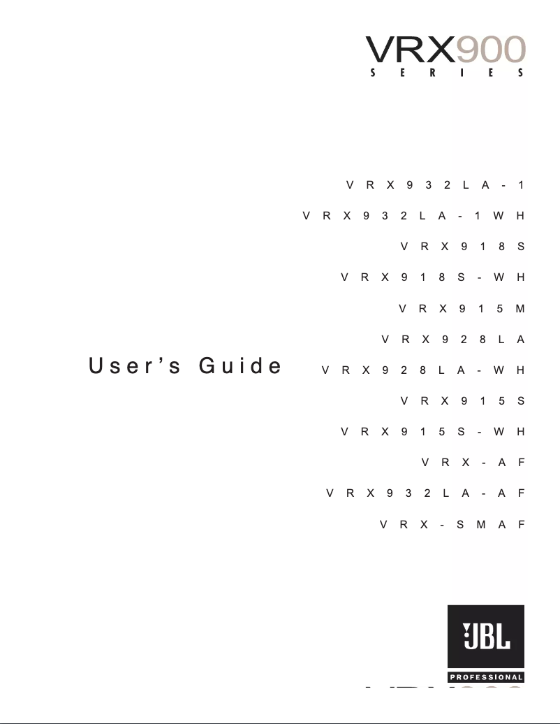 Page 1 of the manual User Manual JBL VRX915M