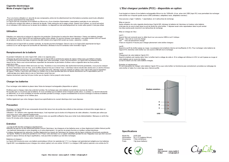 First page image of the manual for 520