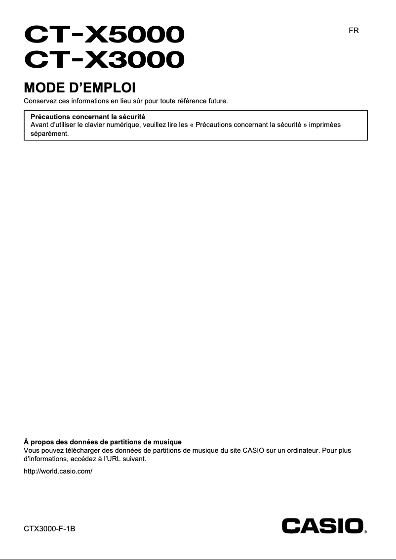 First page image of the manual for CT-X3000