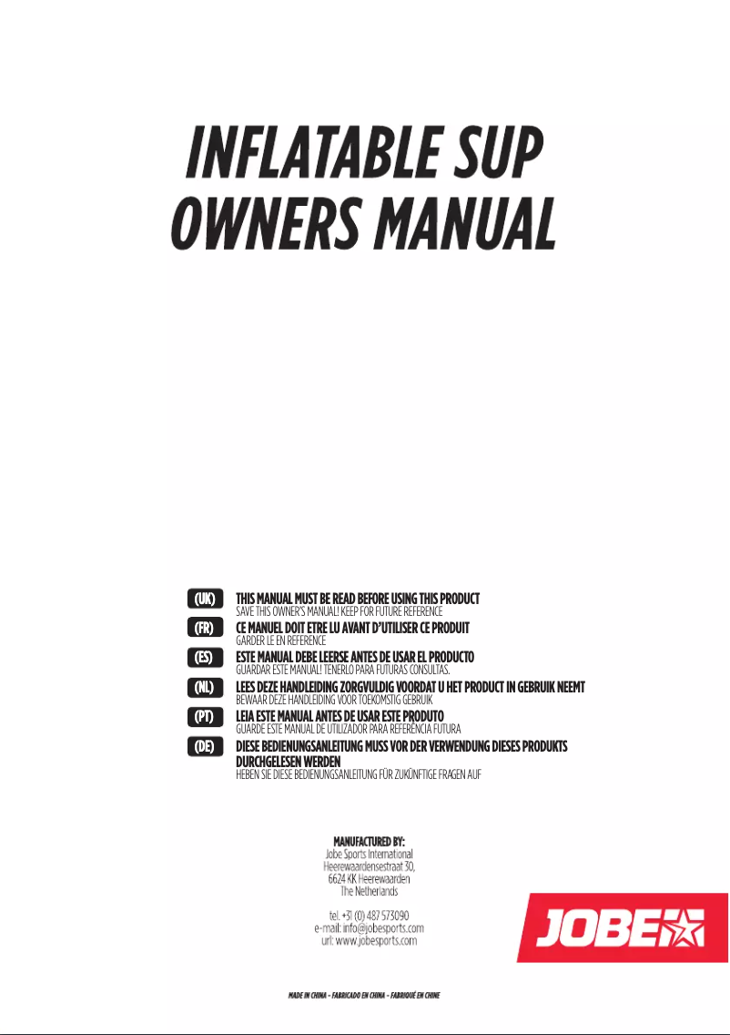 Page 1 of the manual User Manual Jobe Yarra 10.6