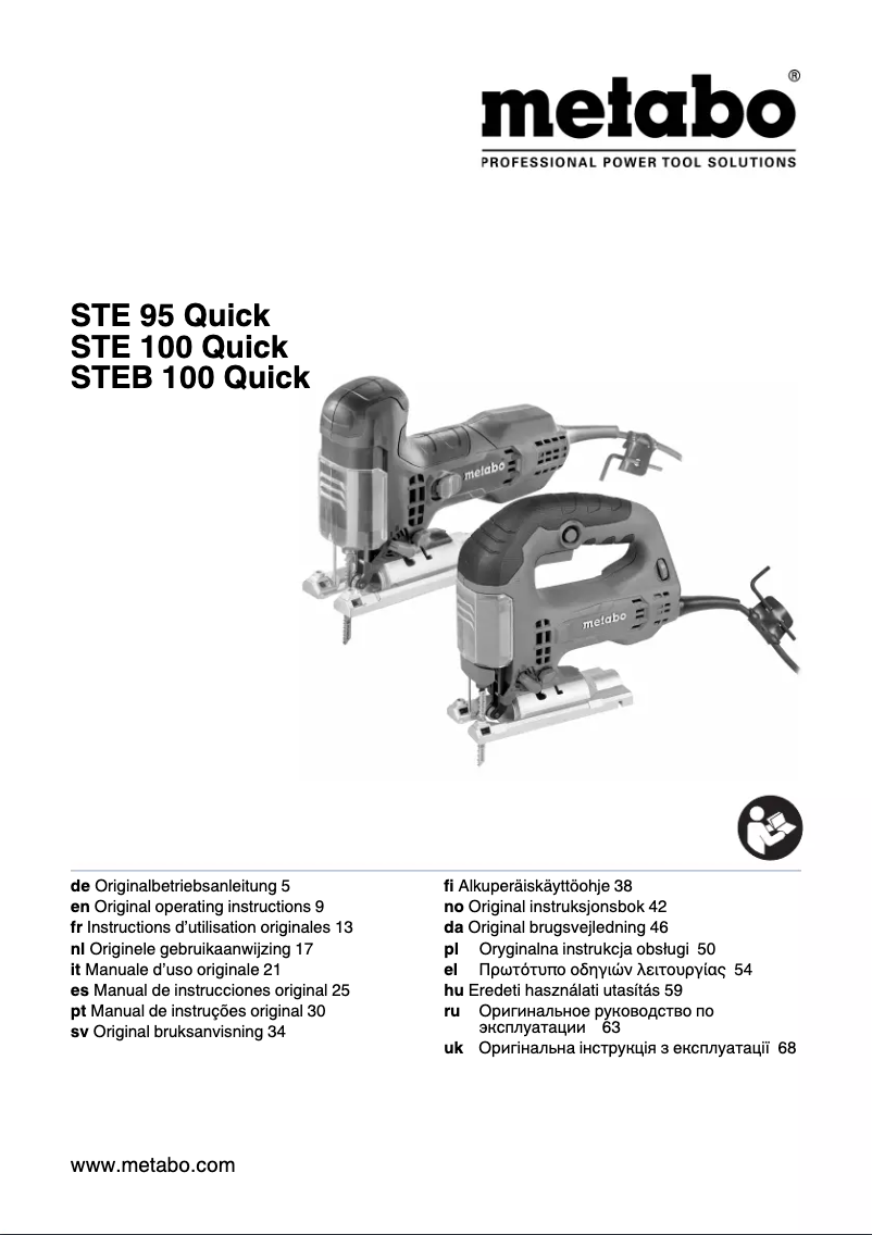 First page image of the manual for STEB 100 Quick