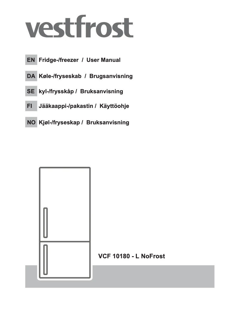 Page 1 of the manual User Manual Vestfrost VCF 10180 – L NoFrost