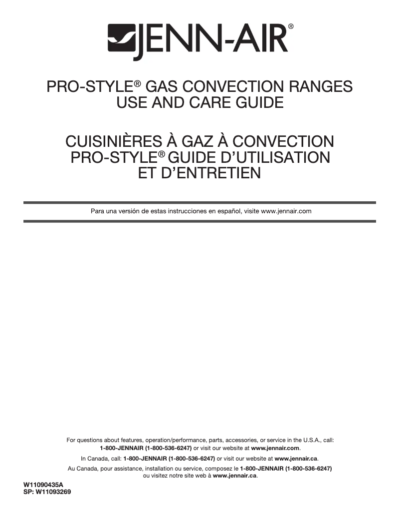 Page 1 of the manual User Manual JennAir JLRP430WP