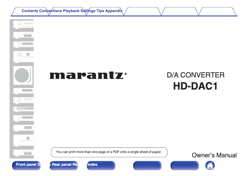First page image of the manual for HD-DAC1