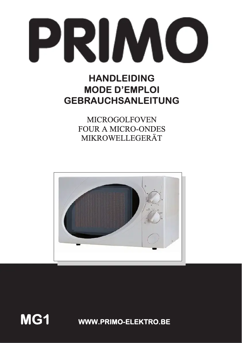 First page image of the manual for MG1