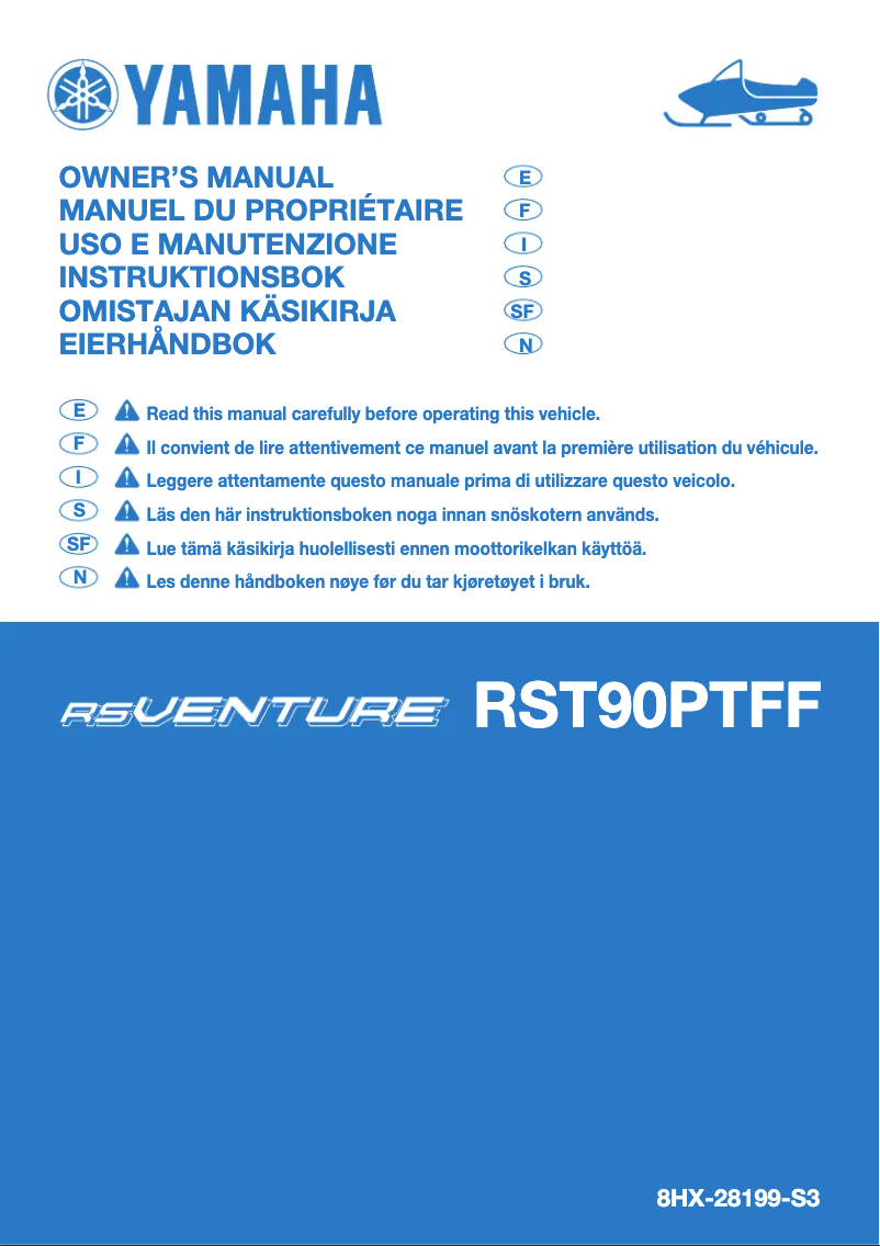 First page image of the manual for RS Venture TF (2015)