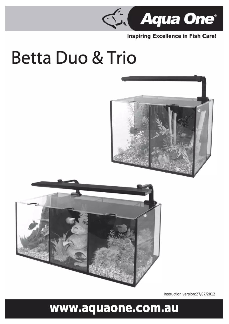 Page 1 of the manual User Manual Aqua One Betta Trio