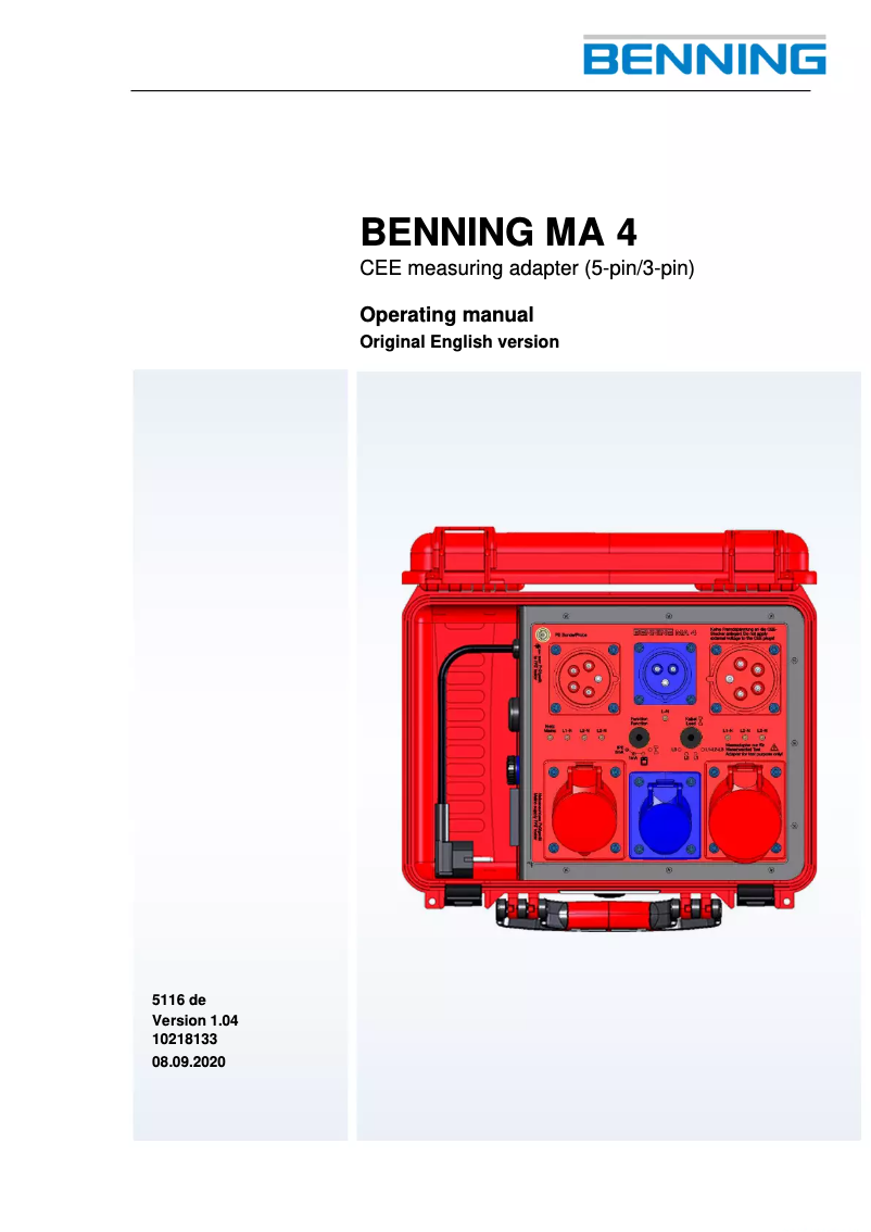 First page image of the manual for MA 4
