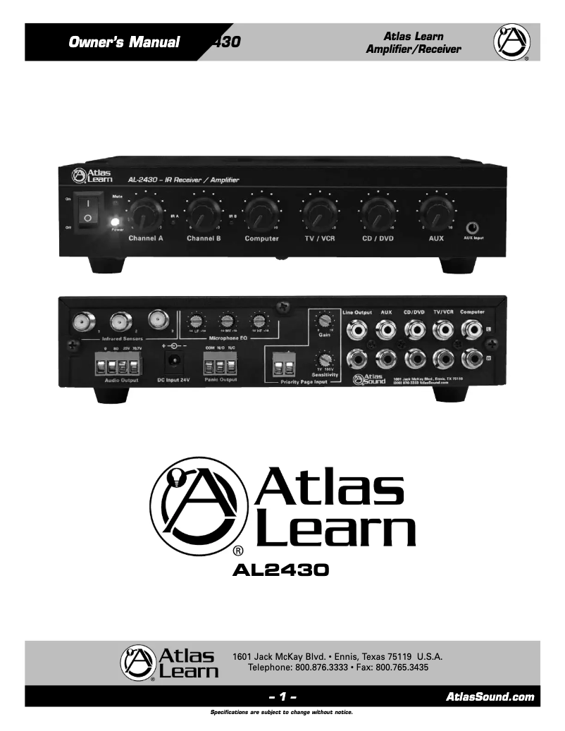 Image de la première page du manuel de l'appareil AL2430