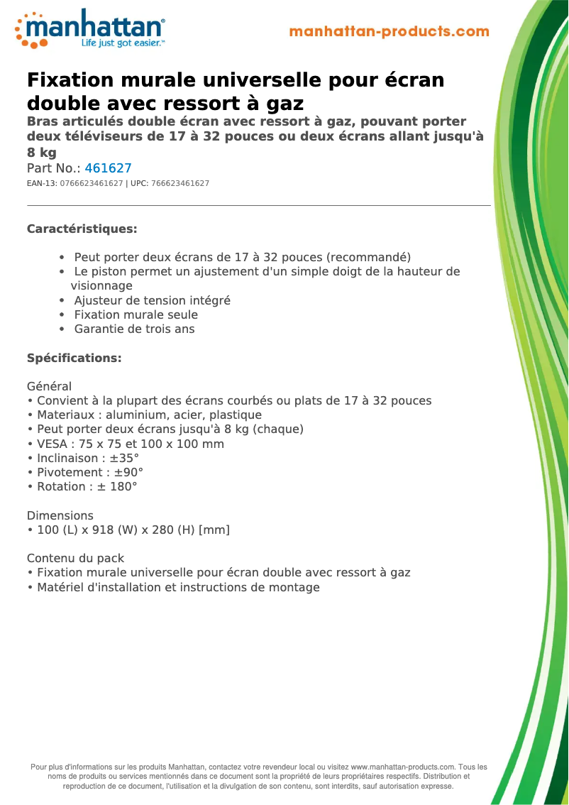 First page image of the manual for 461627