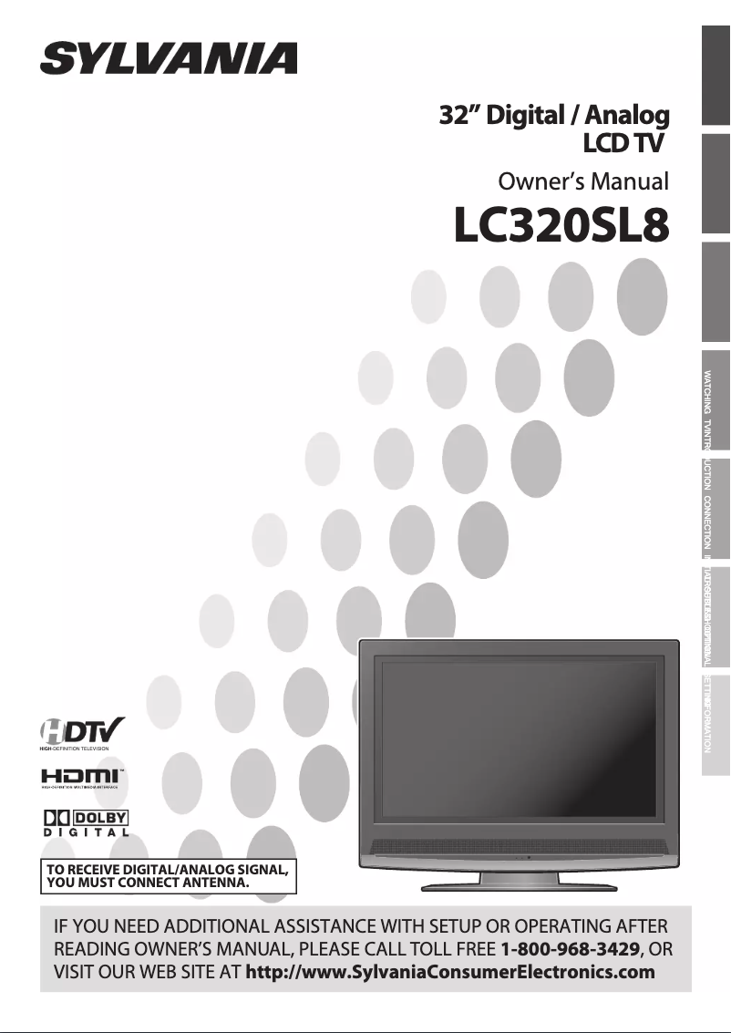 Page 1 of the manual User Manual Sylvania LC320SL8