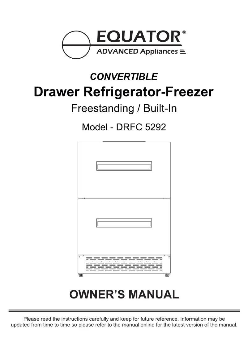 Page 1 of the manual User Manual Equator DRFC 5292