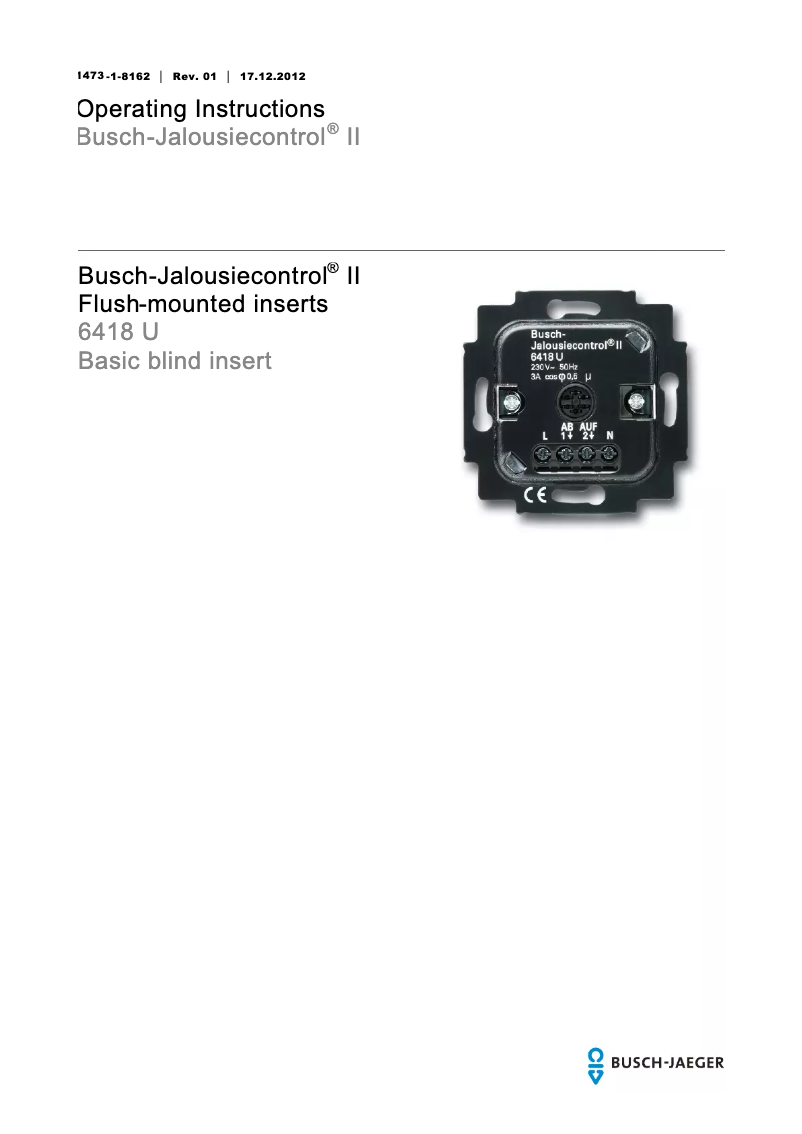 First page image of the manual for 6418 U