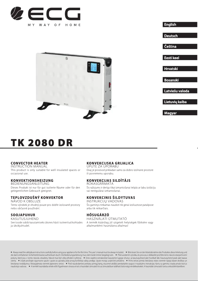 First page image of the manual for TK 2080 DR