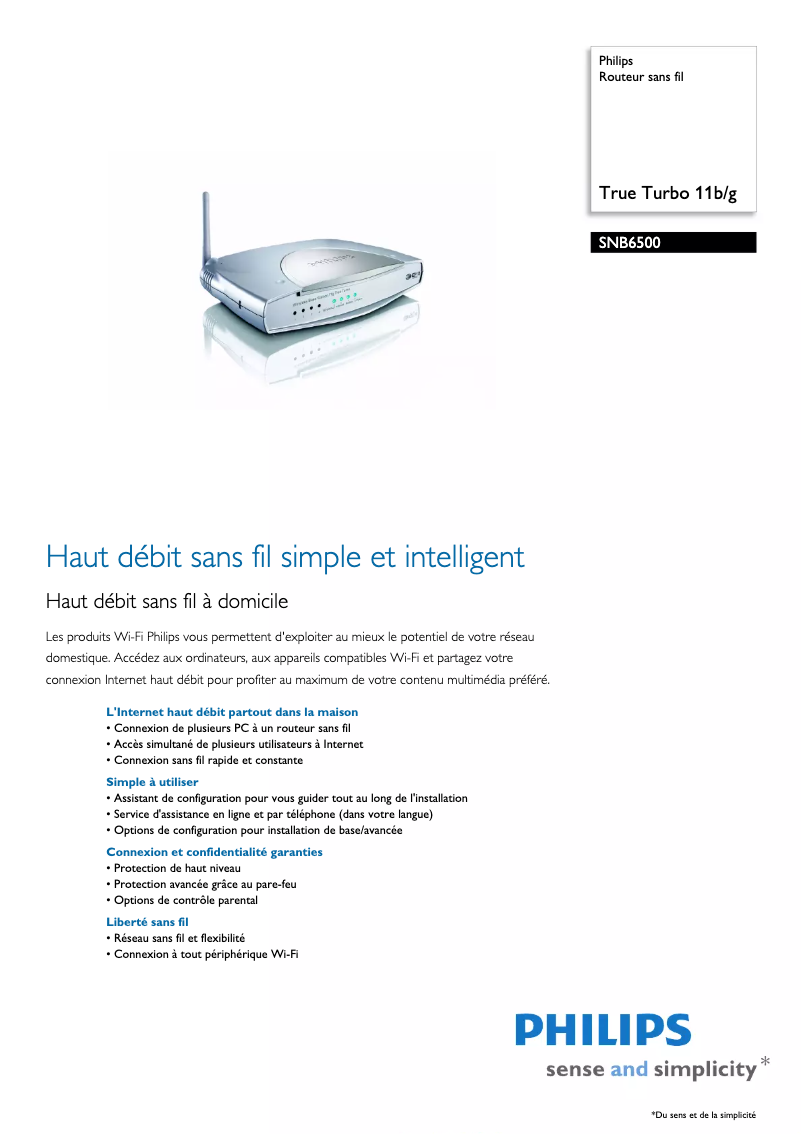 First page image of the manual for SNB6500