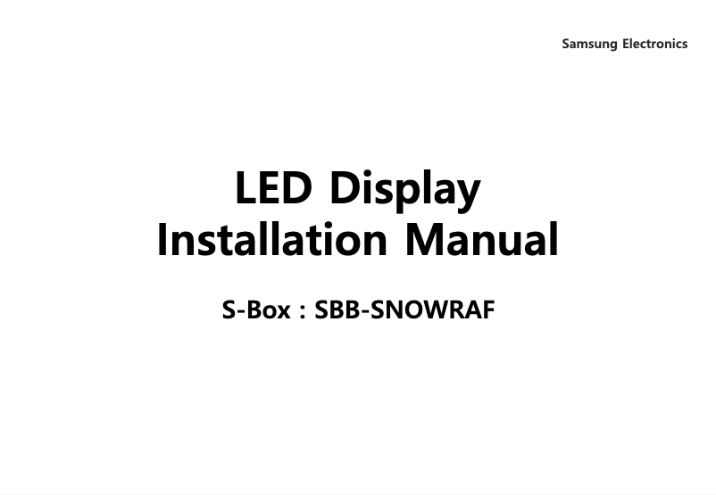 First page image of the manual for SBB-SNOWRAF