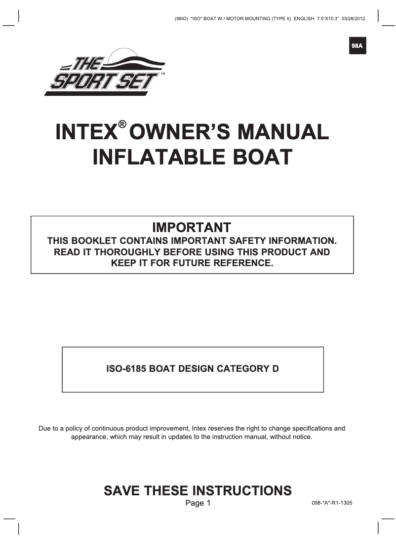 Image de la première page du manuel de l'appareil Excursion 5