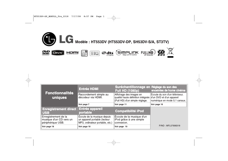 Page 1 of the manual User Manual LG HT553DV
