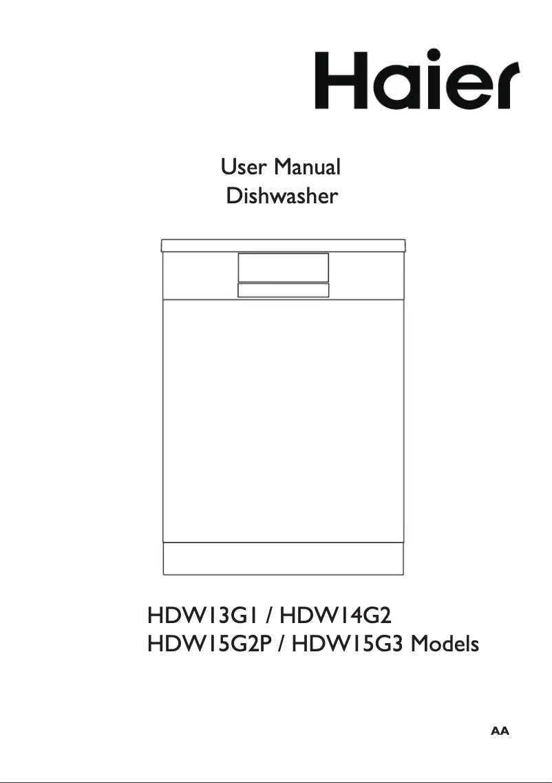 Page 1 de la notice Manuel utilisateur Haier HDW14G2