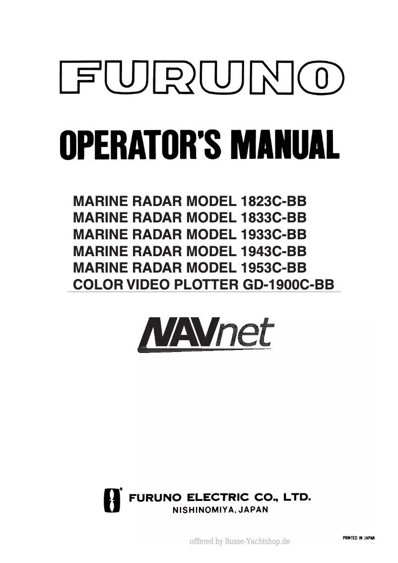 Page 1 of the manual User Manual Furuno 1943C-BB