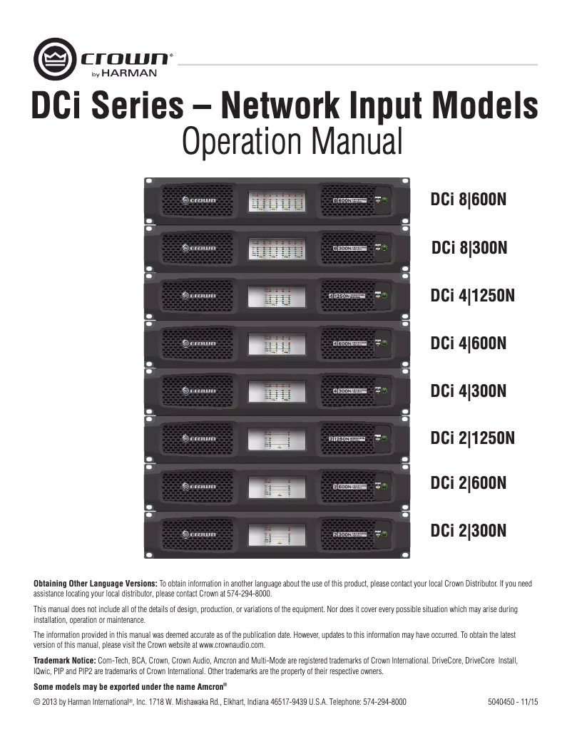 First page image of the manual for DriveCore Install 8|300N