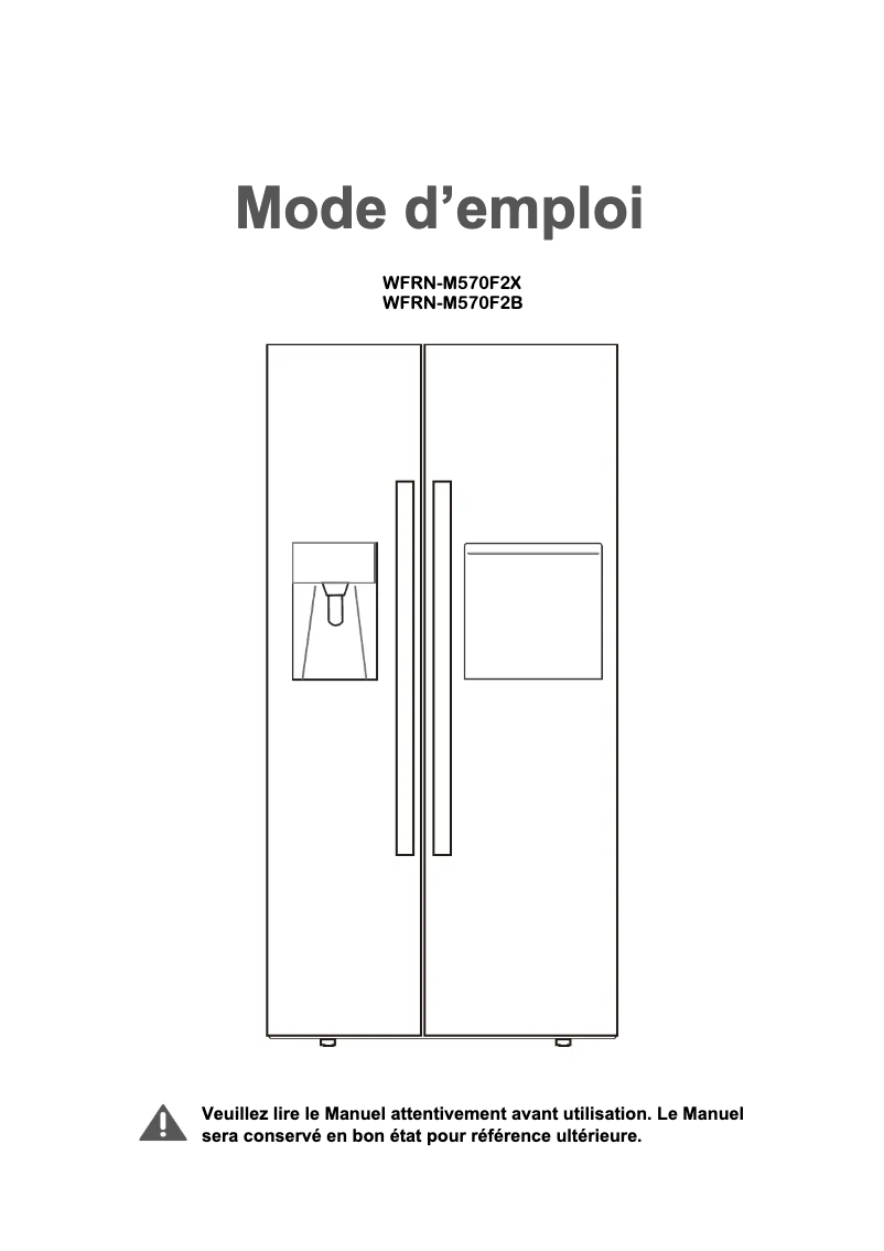 Page 1 of the manual User Manual Winia WFRN-M570F2X