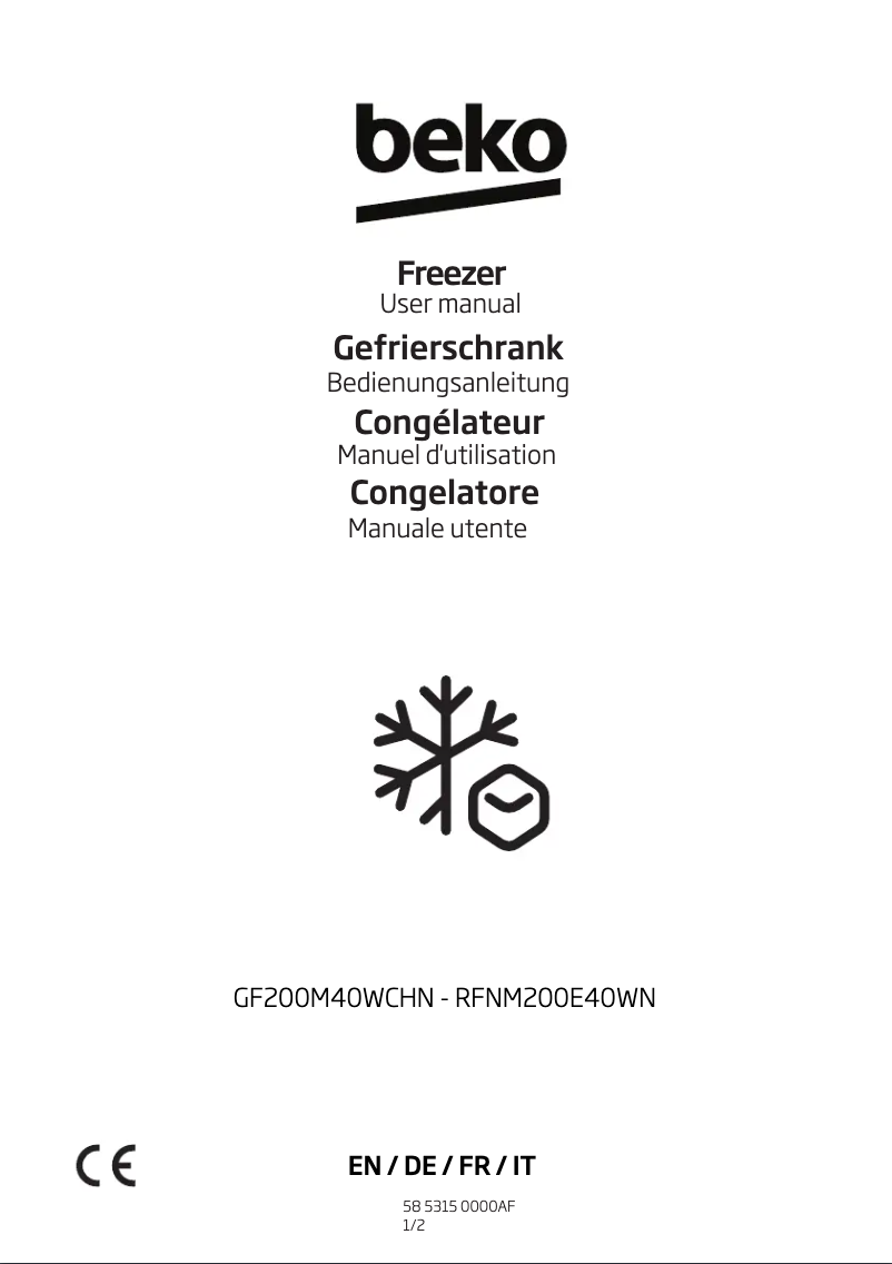 First page image of the manual for GF200M40WCHN