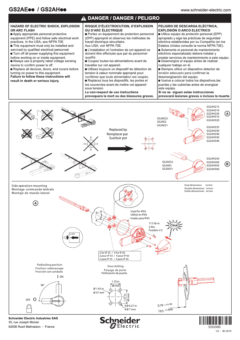 Page 1 of the manual User Manual Schneider GS2AH360